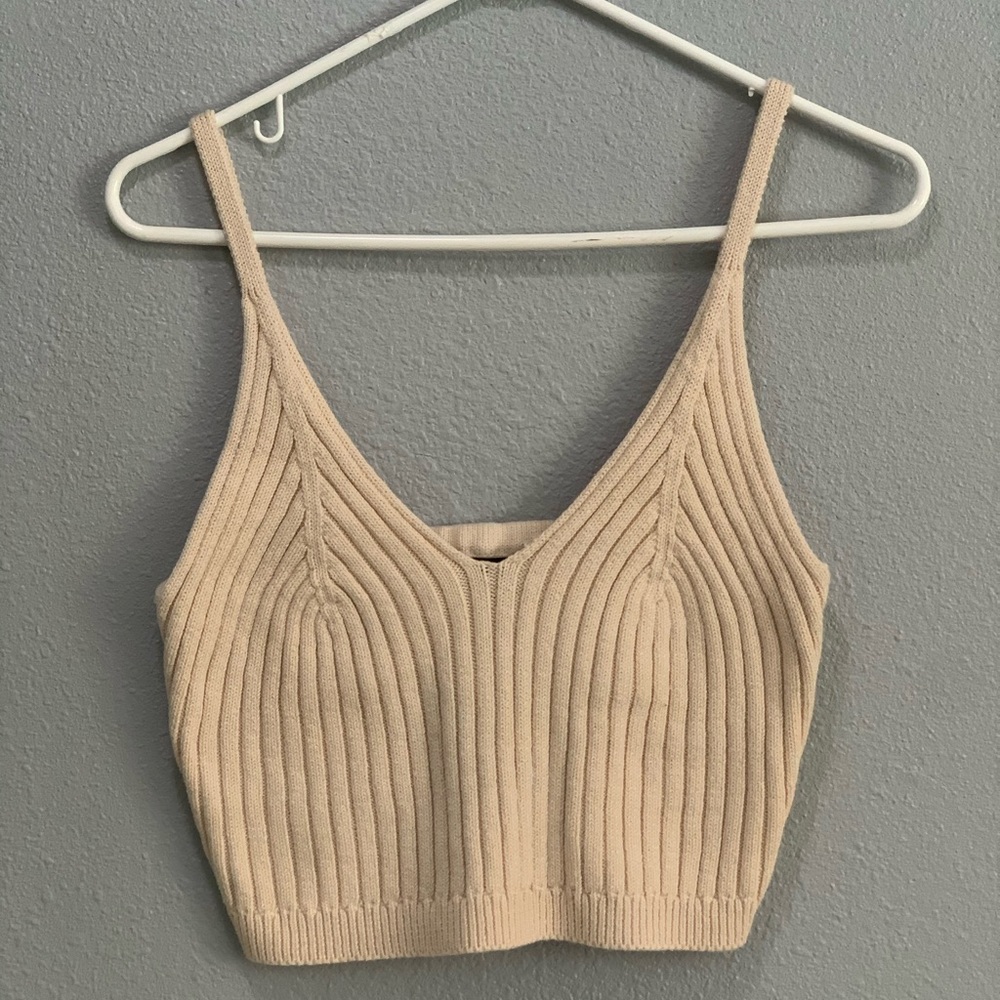Cream Knit Top